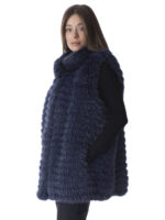 Navy Fox Fur Vest - Image 2
