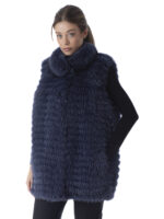 Navy Fox Fur Vest - Image 3