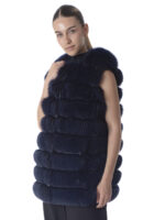 Dark Blue Fox Fur Vest