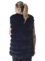 Dark Blue Fox Fur Vest - Image 3