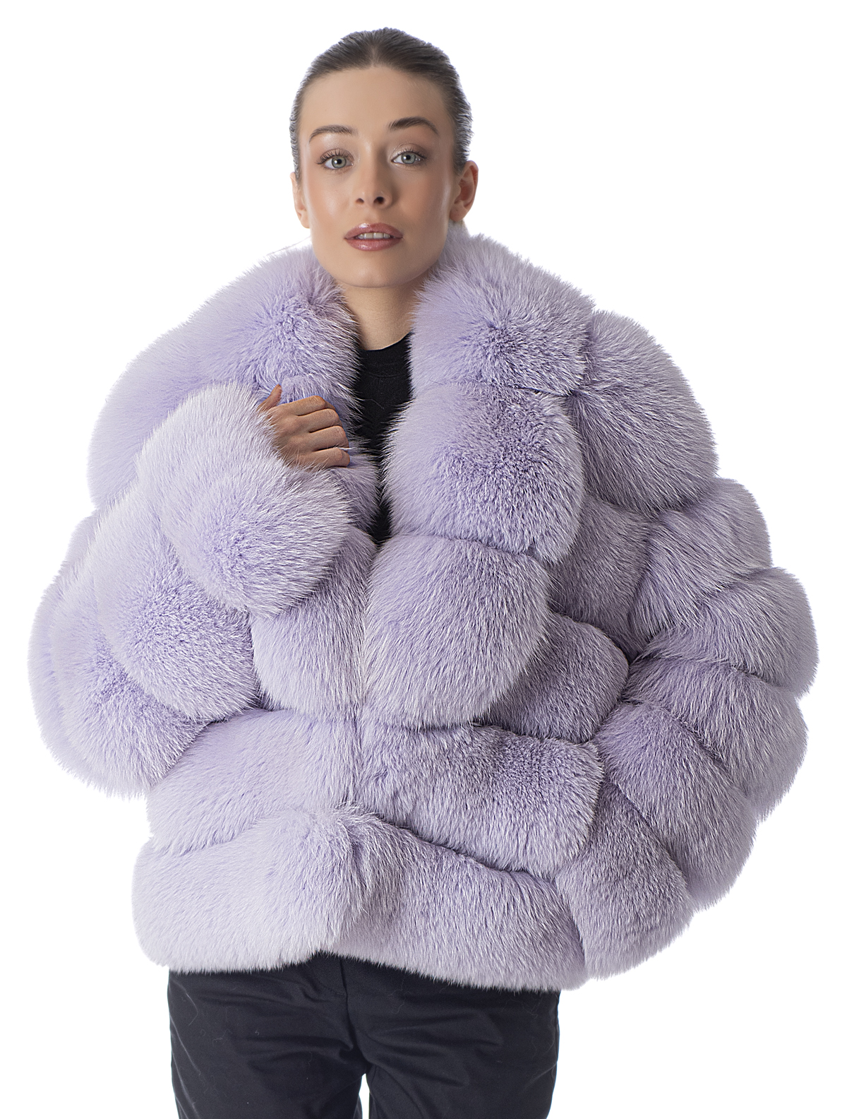 a00322 Lavender Blue Fox Jacket - Image 1