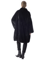 Black Mink Oversized Coat - Image 3