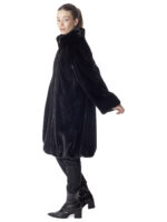 Black Mink Oversized Coat - Image 2