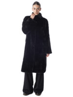 Black Mink Cropped Fur Coat - Image 2