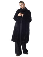 Black Mink Cropped Fur Coat - Image 3