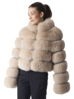Warm Sand Fox Fur Jacket - Image 2