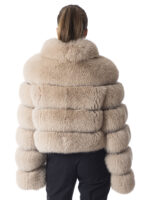 Warm Sand Fox Fur Jacket - Image 4