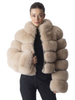 Warm Sand Fox Fur Jacket - Image 3