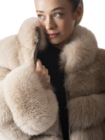 Warm Sand Fox Fur Jacket - Image 5