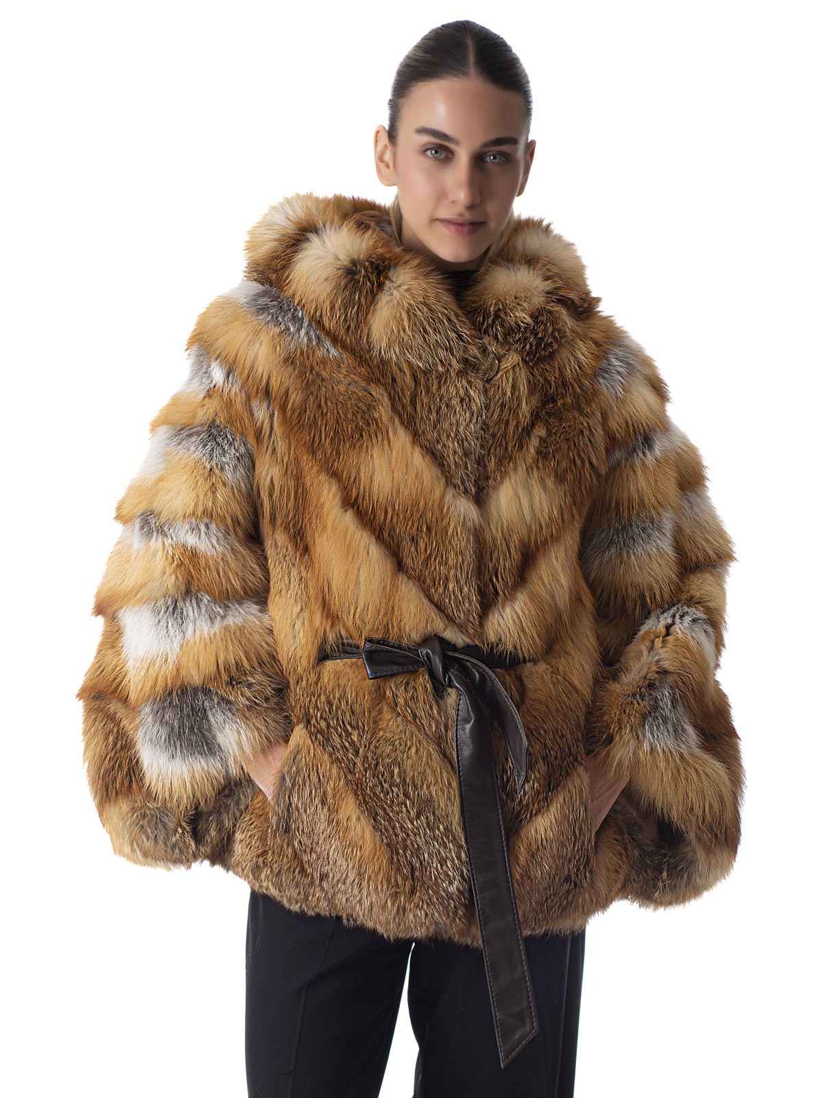 a00747 Red Fox Fur Cape - Image 1