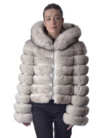 Blue Fox Fur  Hoodie Jacket