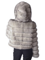 Blue Fox Fur  Hoodie Jacket - Image 4