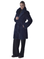 Dress Blue Sheared Mink Fur Coat