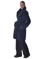 Dress Blue Sheared Mink Fur Coat - Image 2
