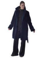 Dress Blue Sheared Mink Fur Coat - Image 4