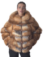 Red Fox Fur Hoodie Jacket - Image 2