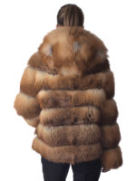 Red Fox Fur Hoodie Jacket - Image 5