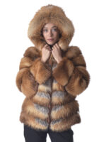 Red Fox Fur Hoodie Jacket