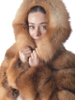 Red Fox Fur Hoodie Jacket - Image 6