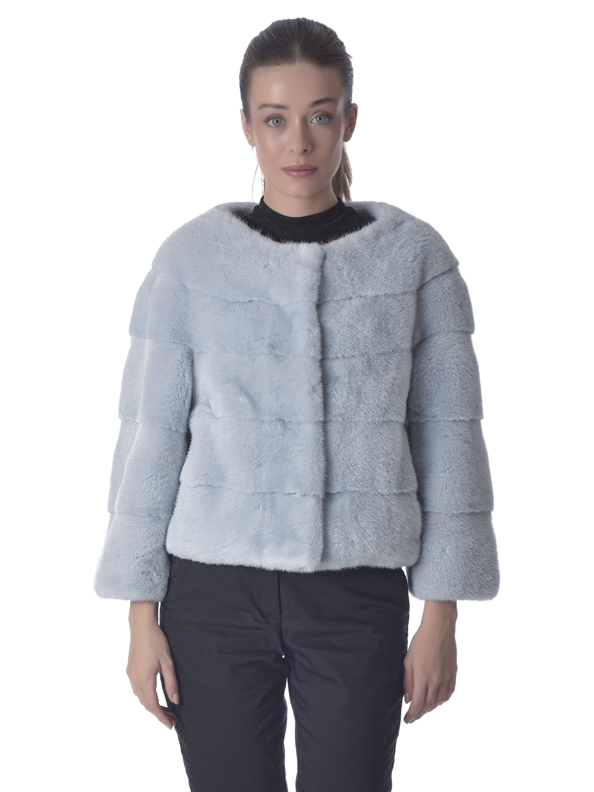 a00989 Starlight Blue Mink Fur Jacket - Image 1