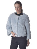 Starlight Blue Mink Fur Jacket - Image 2