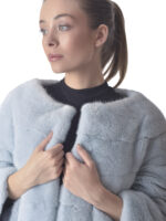 Starlight Blue Mink Fur Jacket - Image 5