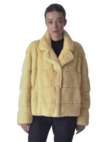 Pastel Yellow Mink Fur Jacket