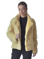 Pastel Yellow Mink Fur Jacket - Image 4