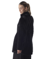 Black Mink Fur Coat with Zip Closure - Image 3