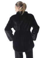 Black Mink Fur Coat with Zip Closure - Image 4