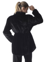 Black Mink Fur Coat with Zip Closure - Image 5