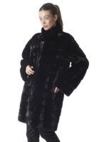 Black Horizontal Mink Fur Coat - Image 2