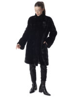 Black Horizontal Mink Fur Coat - Image 3