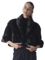 Black Mink Fur Bolero Jacket - Image 2
