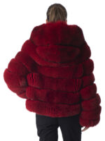 Barbados Cherry Fox Fur Hooded Jacket - Image 5