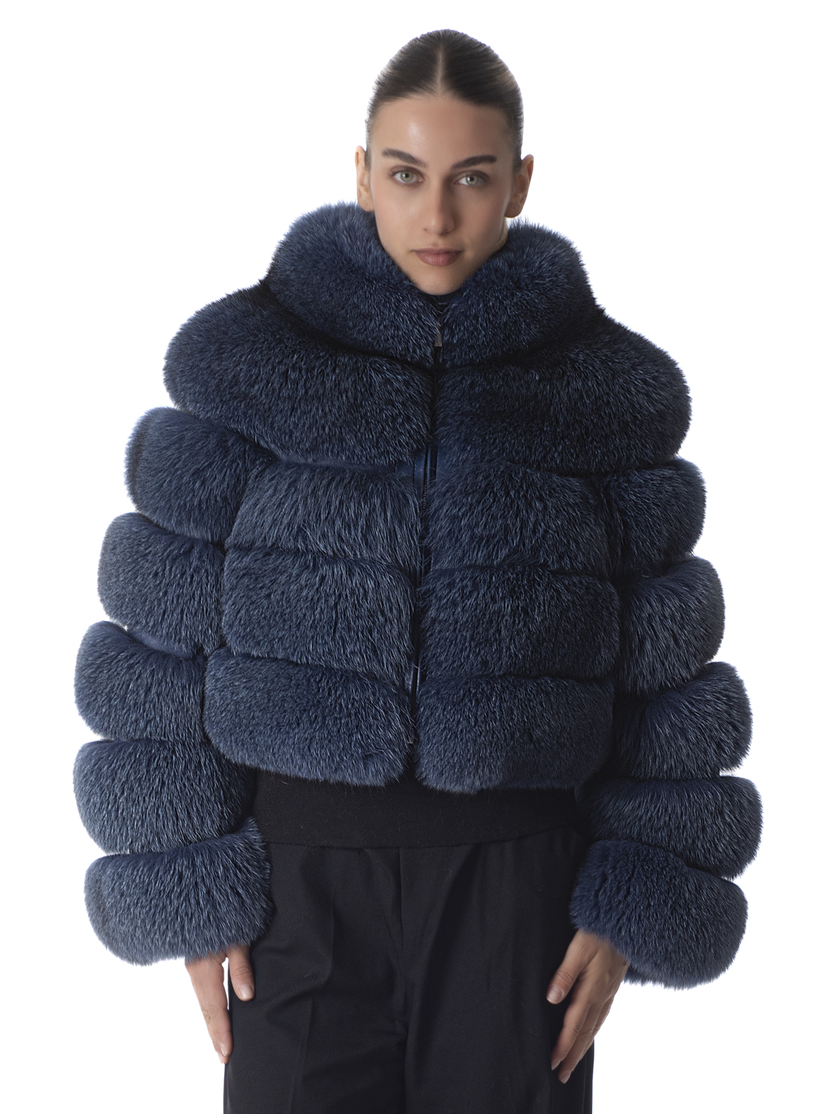 a01360 Ensige Blue Fox Fur Jacket - Image 1
