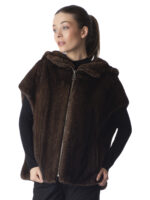 Demi-Buff Mink Fur Hooded Vest - Image 2