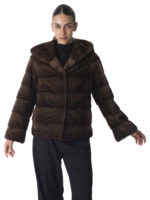 Demi-Buff Mink Fur Hooded Jacket - Image 2