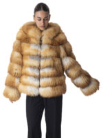 Red Fox Fur Hooded Jacket - Image 2
