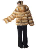 Red Fox Fur Hooded Jacket - Image 5