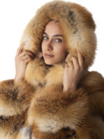 Red Fox Fur Hooded Jacket - Image 6