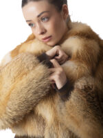 Red Fox Fur Cropped Jacket - Image 5