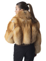 Red Fox Fur Cropped Jacket - Image 4