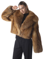 Fox Fur Cropped Jacket - Image 2