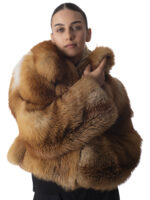 Fox Fur Cropped Jacket - Image 3