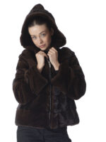 Demi-Buff Mink Fur Hooded Jacket - Image 4