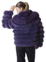 Ultra Violet Fox Fur Statement Jacket - Image 3