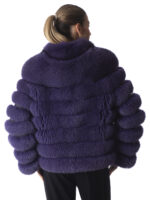 Ultra Violet Fox Fur Statement Jacket - Image 4