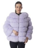 Lavender Blue Fox Fur Statement Jacket