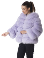 Lavender Blue Fox Fur Statement Jacket - Image 2